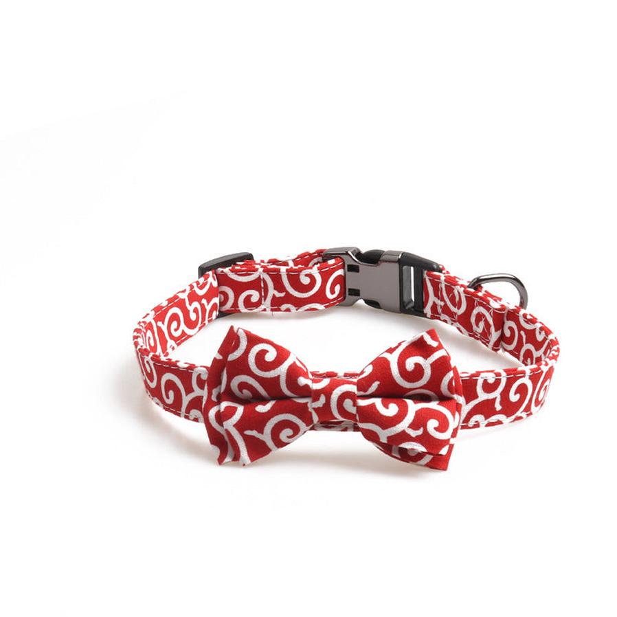 JMT-155530 Denim Blue Floral Design Adjustable Dog Collar with Metal Buckle and Leash