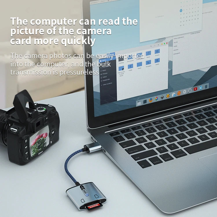 JMT-155530 Dual Port USB 3.0 OTG Card Reader for TF/SD Cards - Simultaneous Access