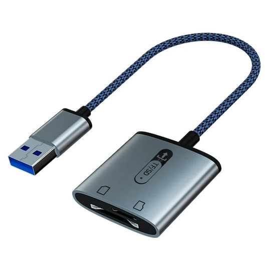 JMT-155530 Dual Port USB 3.0 OTG Card Reader for TF/SD Cards - Simultaneous Access