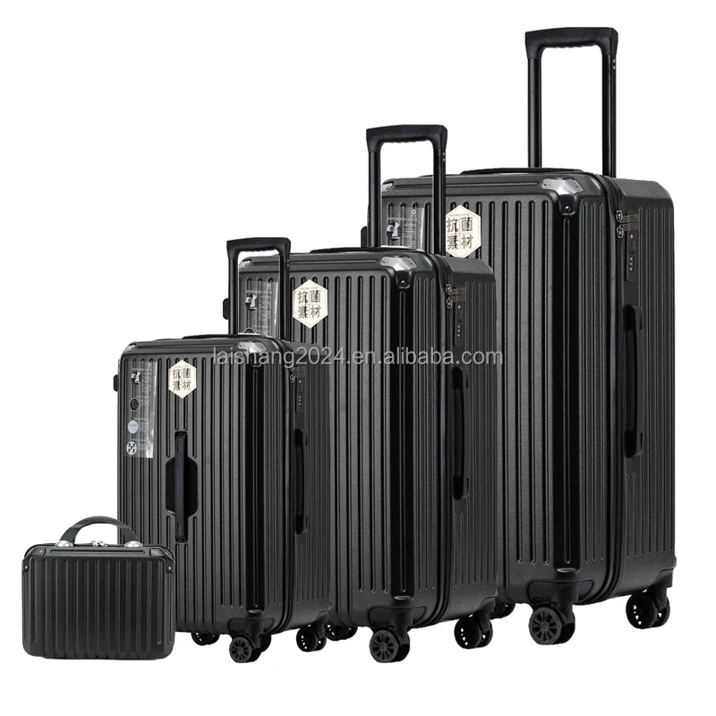 JMT-155658 Durable Lightweight 4-Piece Trolley Luggage Set with Wheels - PC Hard Shell Travel Bags