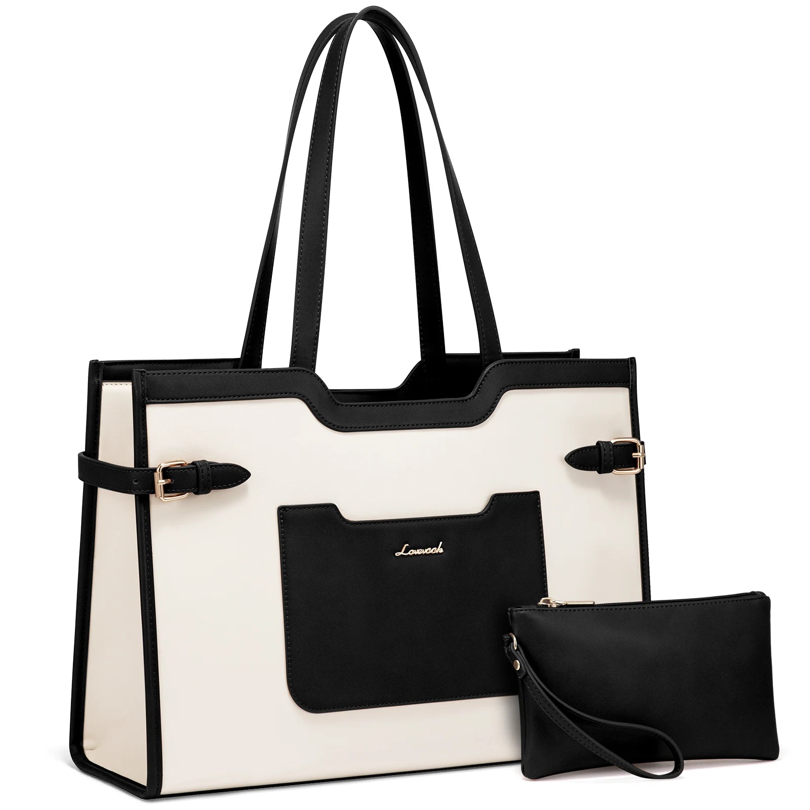 JMT-155850 Professional Leather Laptop Bag for Women, 15.6-Inch Office Tote Briefcase for Work
