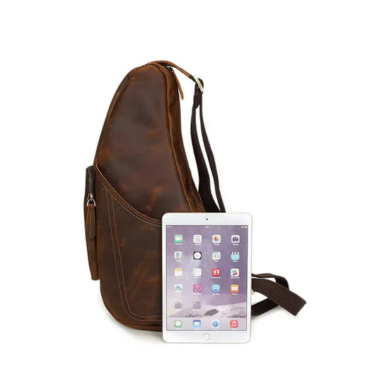 JMT-155914 Handmade Leather Crossbody Bag for Men - Vintage Style Chest Bag