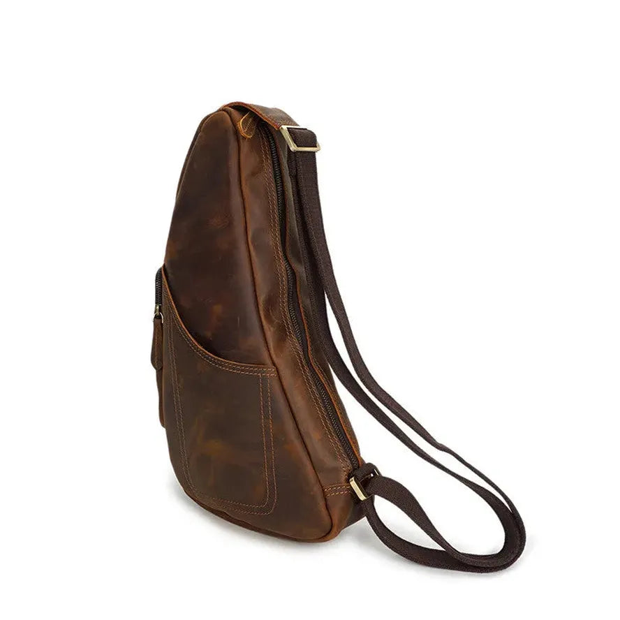 JMT-155914 Handmade Leather Crossbody Bag for Men - Vintage Style Chest Bag
