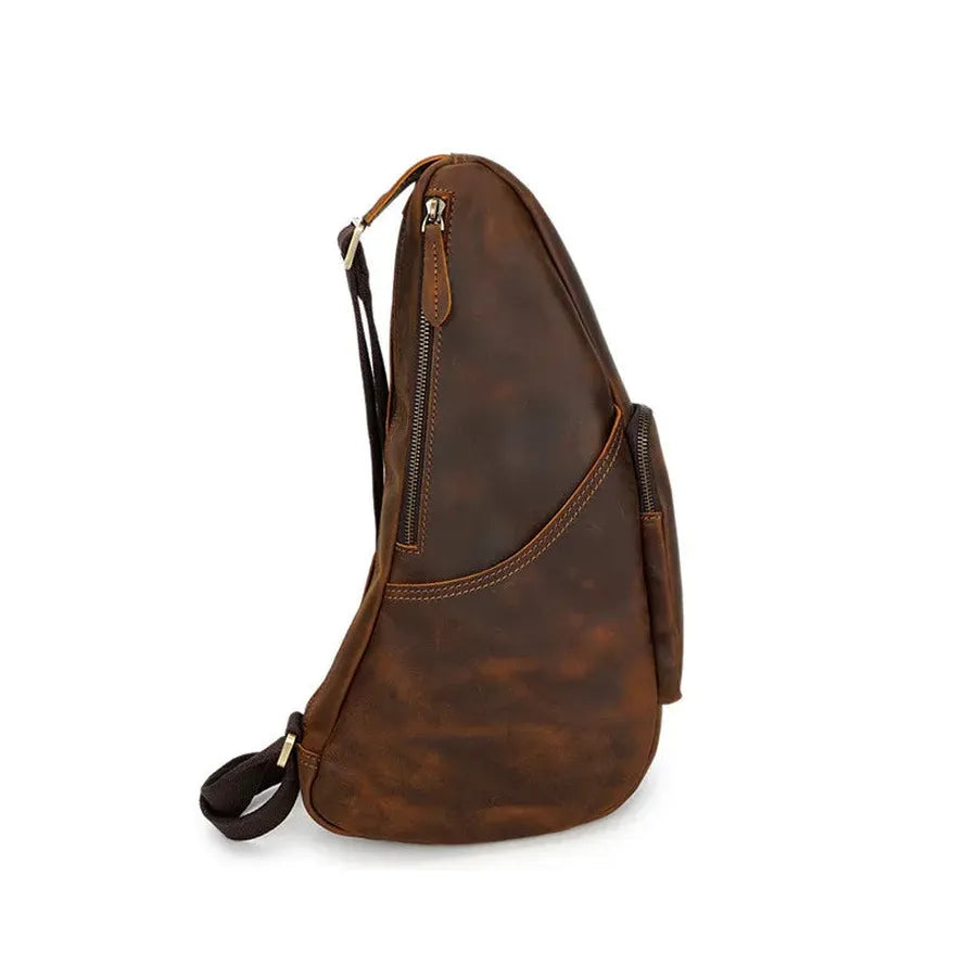 JMT-155914 Handmade Leather Crossbody Bag for Men - Vintage Style Chest Bag