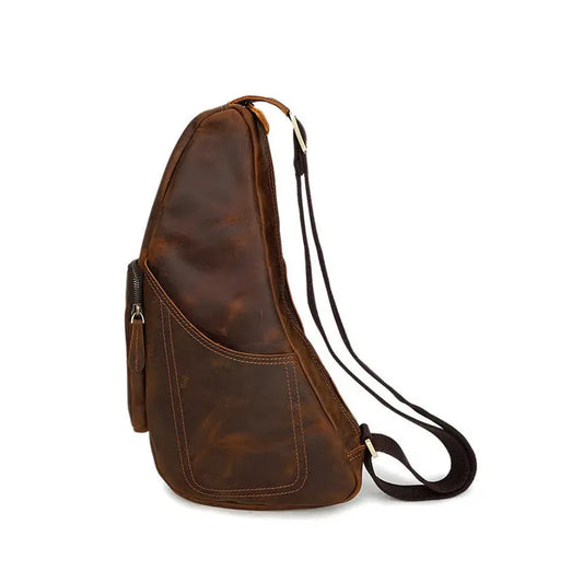 JMT-155914 Handmade Leather Crossbody Bag for Men - Vintage Style Chest Bag
