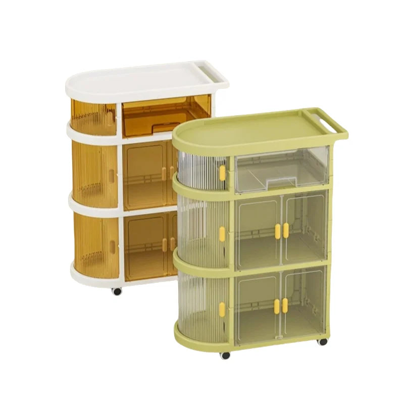 JMT-155978 Removable Plastic Rolling Trolley for Living Room, Bathroom, and Kitchen Storage Cart
