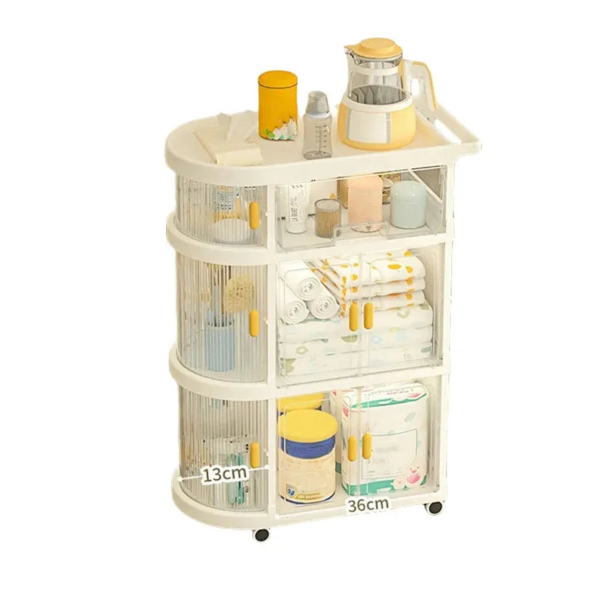 JMT-155978 Removable Plastic Rolling Trolley for Living Room, Bathroom, and Kitchen Storage Cart