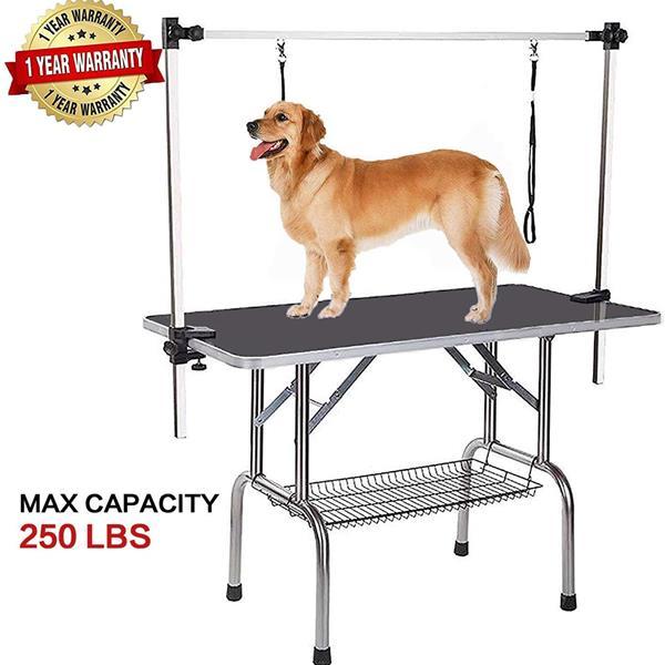 JMT-156042 Folding Pet Grooming Table with Height Adjustment and Non-Slip Surface