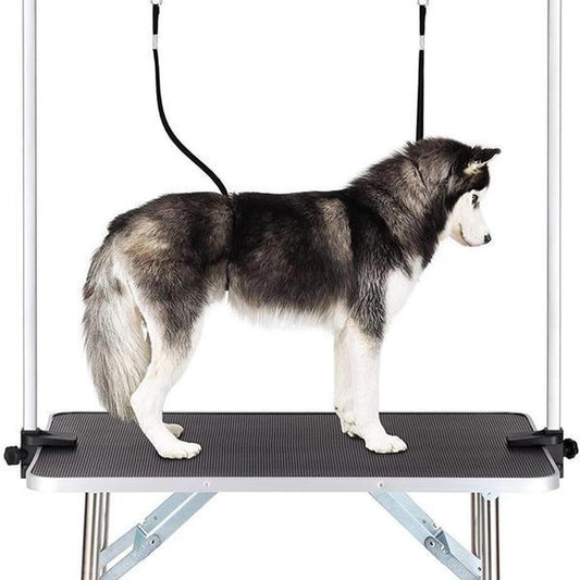 JMT-156042 Folding Pet Grooming Table with Height Adjustment and Non-Slip Surface
