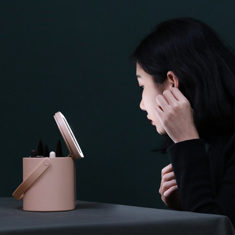 JMT-156170 Portable Makeup Mirror with LED Light and Touch Control, Ideal for Travel and Desktop Use