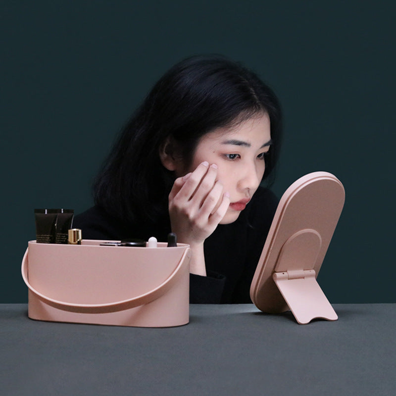 JMT-156170 Portable Makeup Mirror with LED Light and Touch Control, Ideal for Travel and Desktop Use