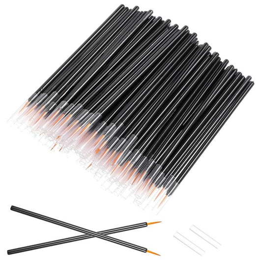 JMT-156298 Ultra-Fine Disposable Eyeliner Brushes - 100-Pack Black Applicators for Precise Make-Up Application