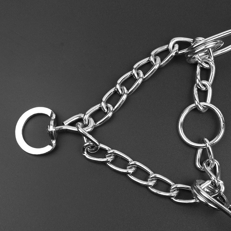JMT-156682 Removable Metal Iron Dog Training Chain with Rubber Grip - Multiple Sizes Available