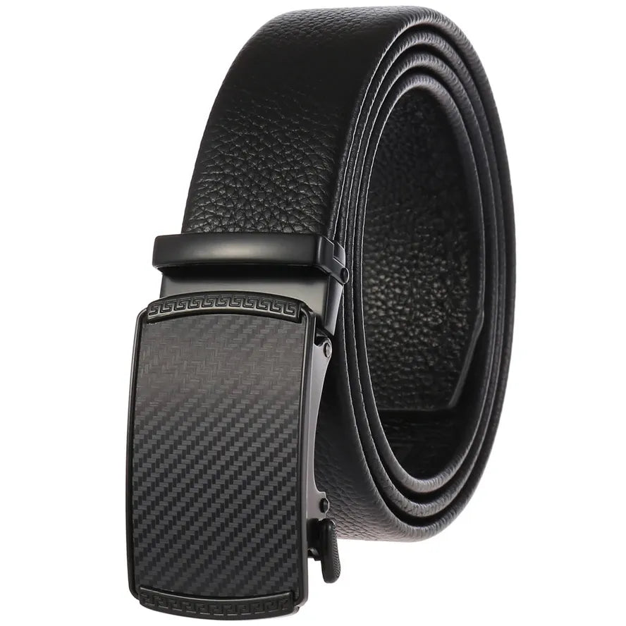 JMT-156938 Men's Automatic Buckle Belt in First Layer Leather, Model LY36-0191-5