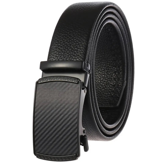 JMT-156938 Men's Automatic Buckle Belt in First Layer Leather, Model LY36-0191-5