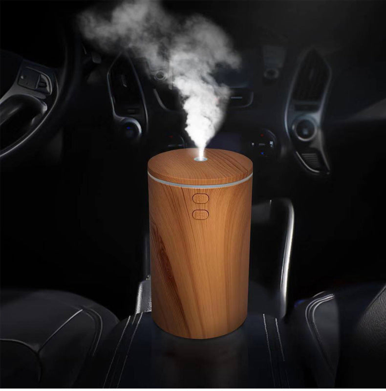 JMT-157322 USB Wood Grain Aroma Diffuser and Humidifier for Vehicles, 2-8 Hour Timer, Compact Design