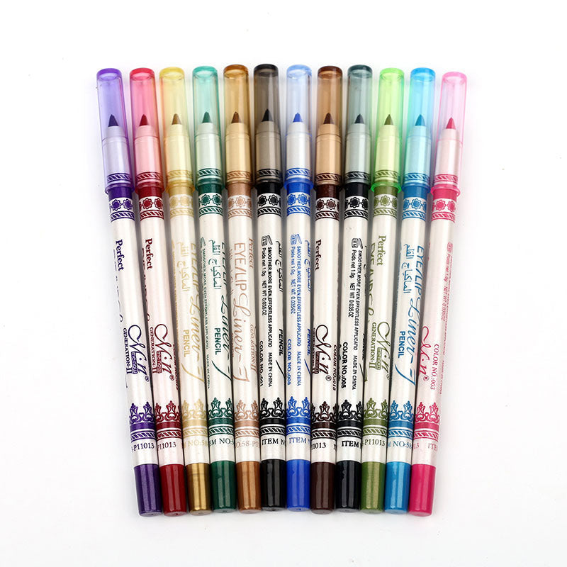 JMT-157450 12-Color Eyeliner, Highlighter, and Eye Shadow Pen Set for Versatile Makeup Looks