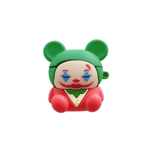 JMT-157514 Clown-Themed Silicone Case for Apple AirPods 1/2 & Pro 3 - Red & Green Colors
