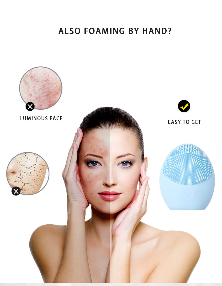 JMT-157578 Foaming Waterproof Silicone Face Cleanser with Sonic Wave Technology