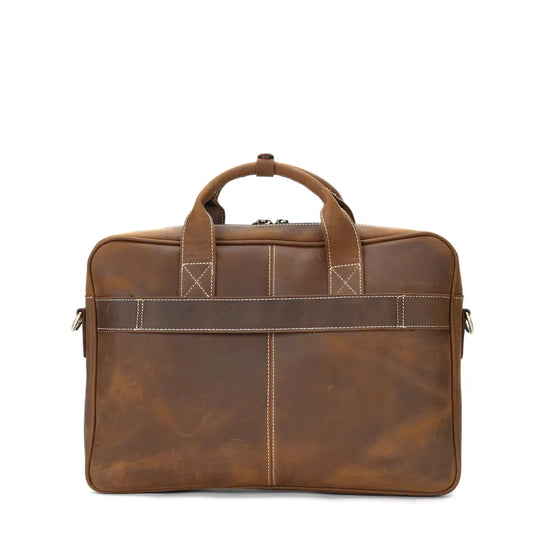 JMT-157578 Genuine Leather Crossbody Briefcase for Men - Versatile Laptop Business Bag