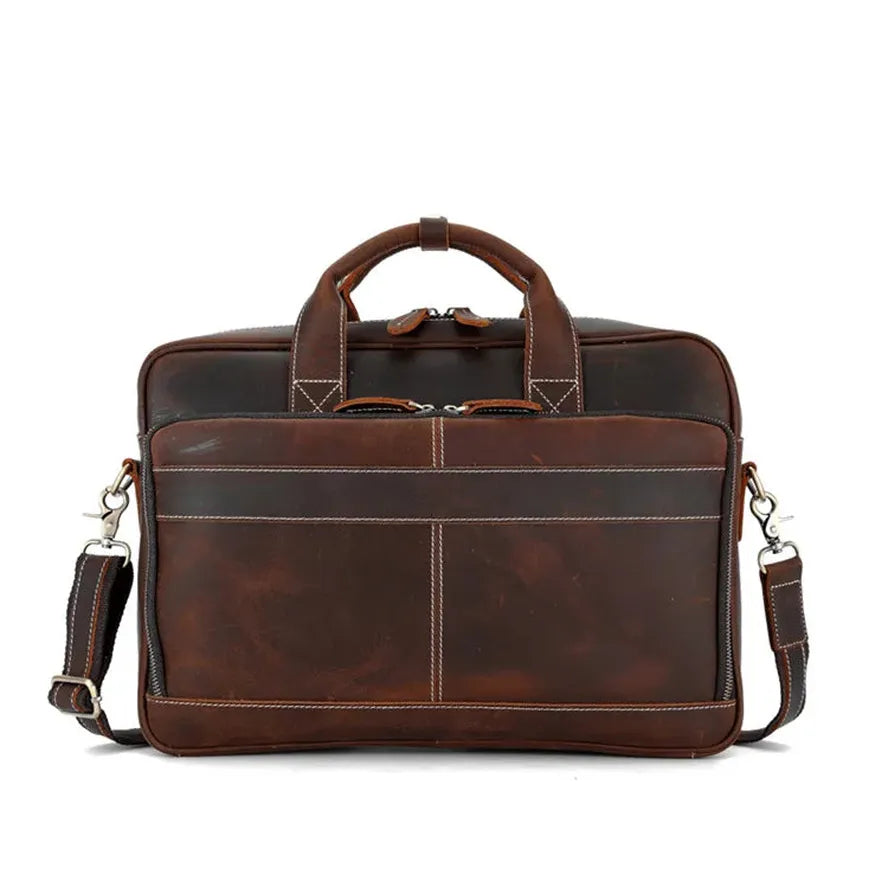 JMT-157578 Genuine Leather Crossbody Briefcase for Men - Versatile Laptop Business Bag