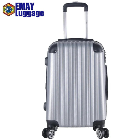 JMT-157898 Custom Design ABS+PC Zipper Travel Suitcase with Glass Fiber Nylon Wheels and Aluminium Trolley System