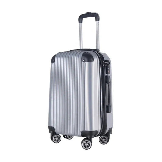 JMT-157898 Custom Design ABS+PC Zipper Travel Suitcase with Glass Fiber Nylon Wheels and Aluminium Trolley System