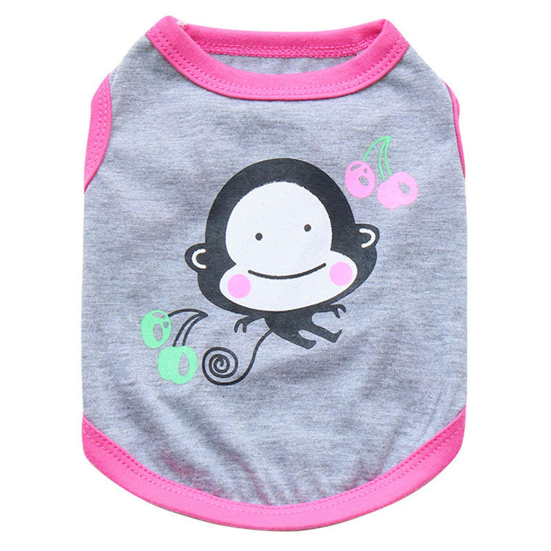 JMT-157962 Happy Monkey Cotton Vest for Small Dogs - Teddy Pomeranian Size XS to XXL