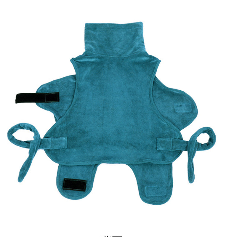 JMT-158090 Absorbent Quick-Drying Pet Bathrobe in Turquoise Green - Sizes XS to 3XL