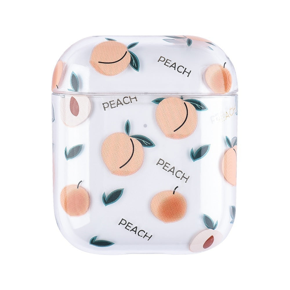 JMT-158154 Cartoon Fruit Earphone Cover for Apple Devices - Clamshell Style, Transparent PC Material