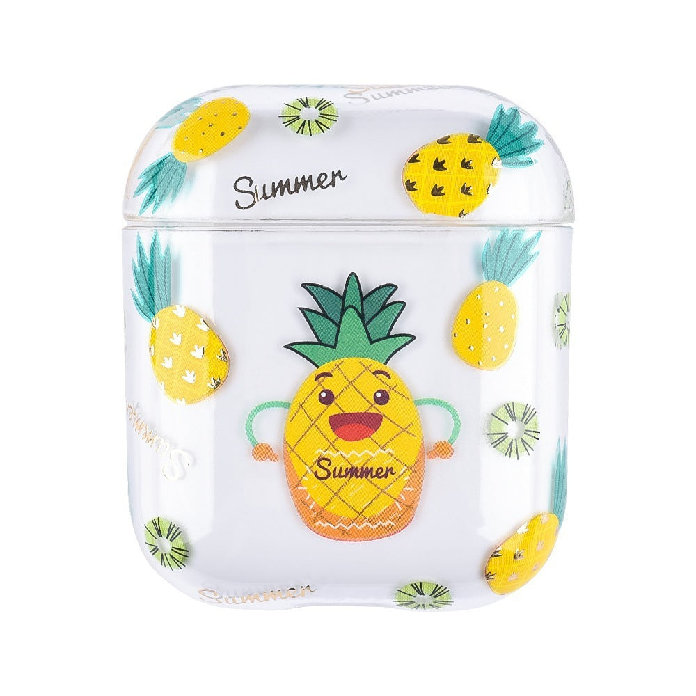 JMT-158154 Cartoon Fruit Earphone Cover for Apple Devices - Clamshell Style, Transparent PC Material
