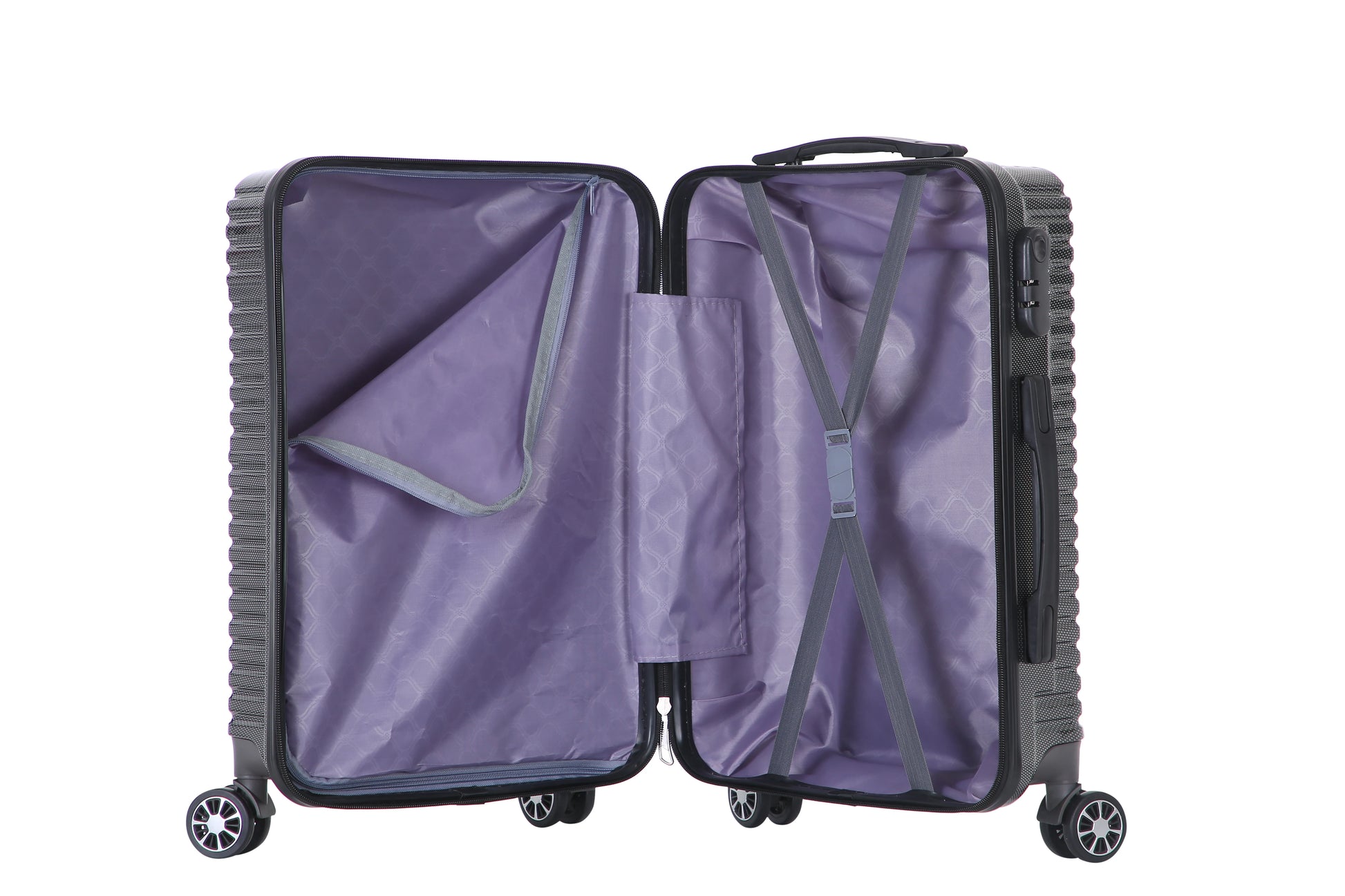 JMT-158218 3-Piece 360-Degree Rotation Hard Shell Trolley Luggage Set - 20/24/28 Inch Suitcases