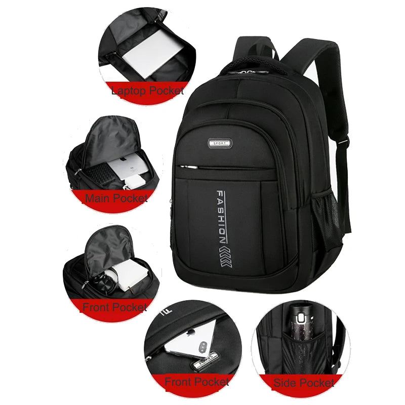 JMT-158346 Stylish Waterproof Backpack for Men - Versatile School and Laptop Bag