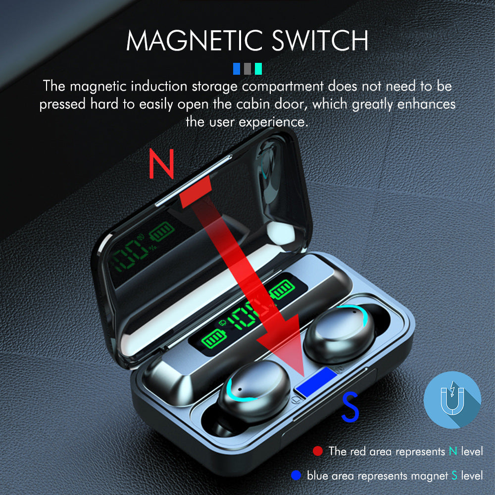 JMT-158474 True Wireless Bluetooth Headset with LED Power Display and Charging Function, Compatible with All Bluetooth Devices