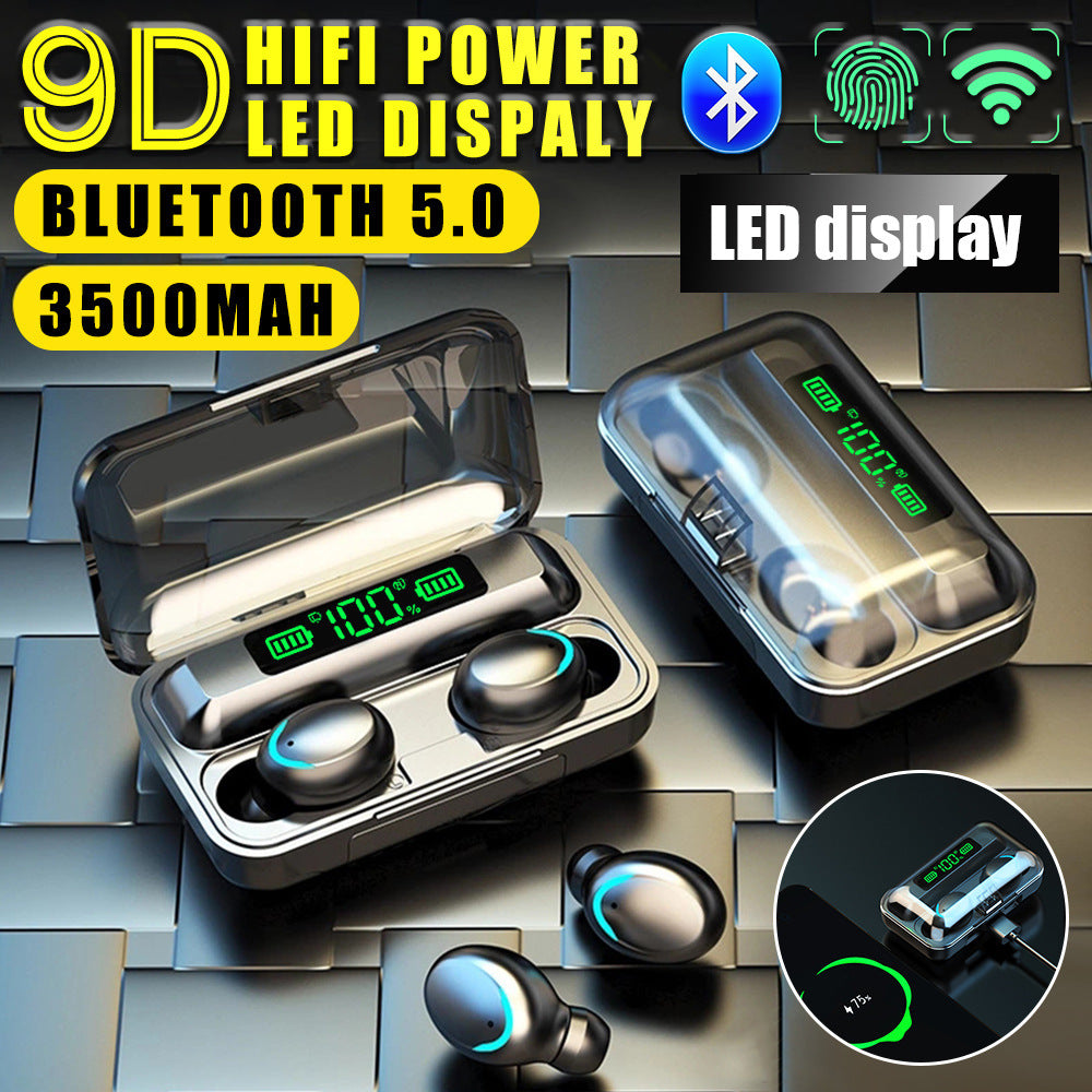 JMT-158474 True Wireless Bluetooth Headset with LED Power Display and Charging Function, Compatible with All Bluetooth Devices