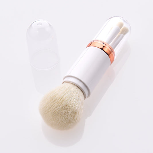 JMT-158602 Retractable Double-Head Portable Makeup Brush with Nylon Bristles