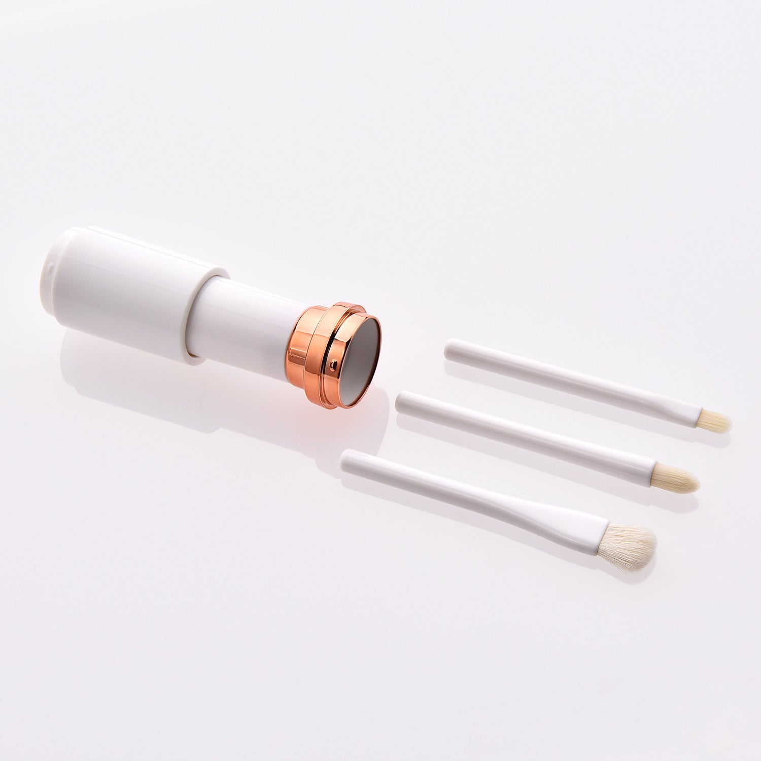 JMT-158602 Retractable Double-Head Portable Makeup Brush with Nylon Bristles