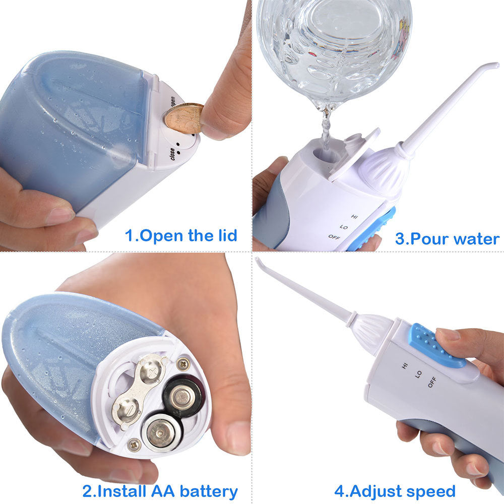 JMT-158730 Portable Water Dental Flosser with Battery Operation for Effective Oral Cleaning