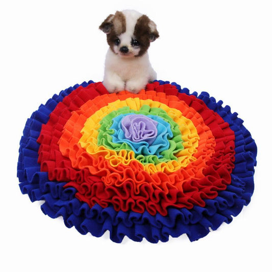 JMT-158794 Snuffle Mat for Dogs - Plush Nose Work Training Puzzle Toy, 55cm Washable Sniffing Pad for Slow Feeding