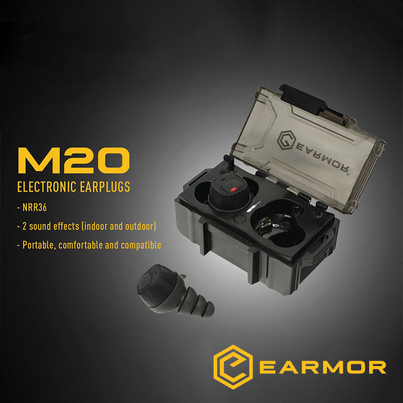 JMT-158986 Electronic Noise-Cancelling Earplugs with Rechargeable Charging Case - M20 Model