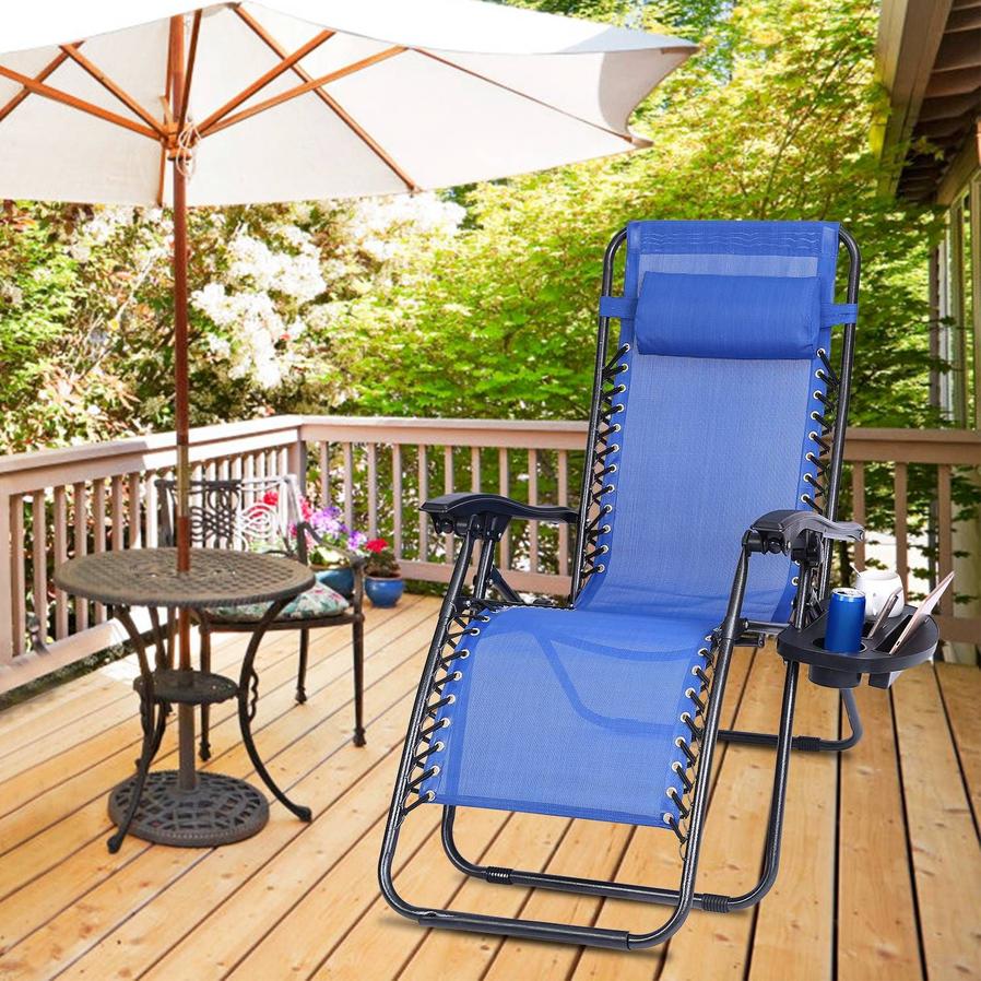 JMT-159370 Cup Holder Side Tray for Zero Gravity Chairs - Fits Beverage Cans and Mobile Devices