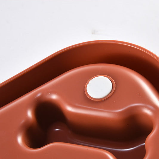 JMT-159498 Bone-Shaped Slow Feeder Bowl for Puppies - Anti-Choking Design, HIPS Material, 20.0 cm Side Length