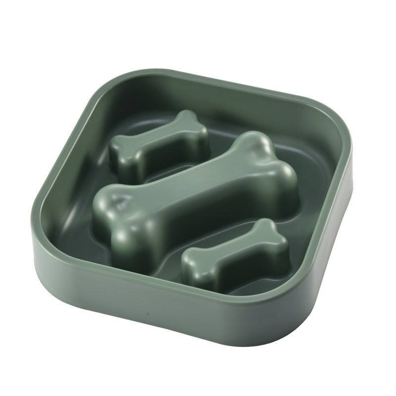 JMT-159498 Bone-Shaped Slow Feeder Bowl for Puppies - Anti-Choking Design, HIPS Material, 20.0 cm Side Length