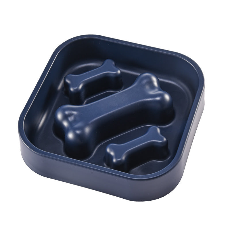JMT-159498 Bone-Shaped Slow Feeder Bowl for Puppies - Anti-Choking Design, HIPS Material, 20.0 cm Side Length