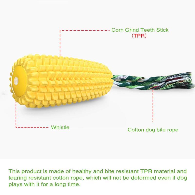 JMT-159626 Durable Squeaky Corn Stick Dog Chew Toy for Small, Medium, and Large Breeds
