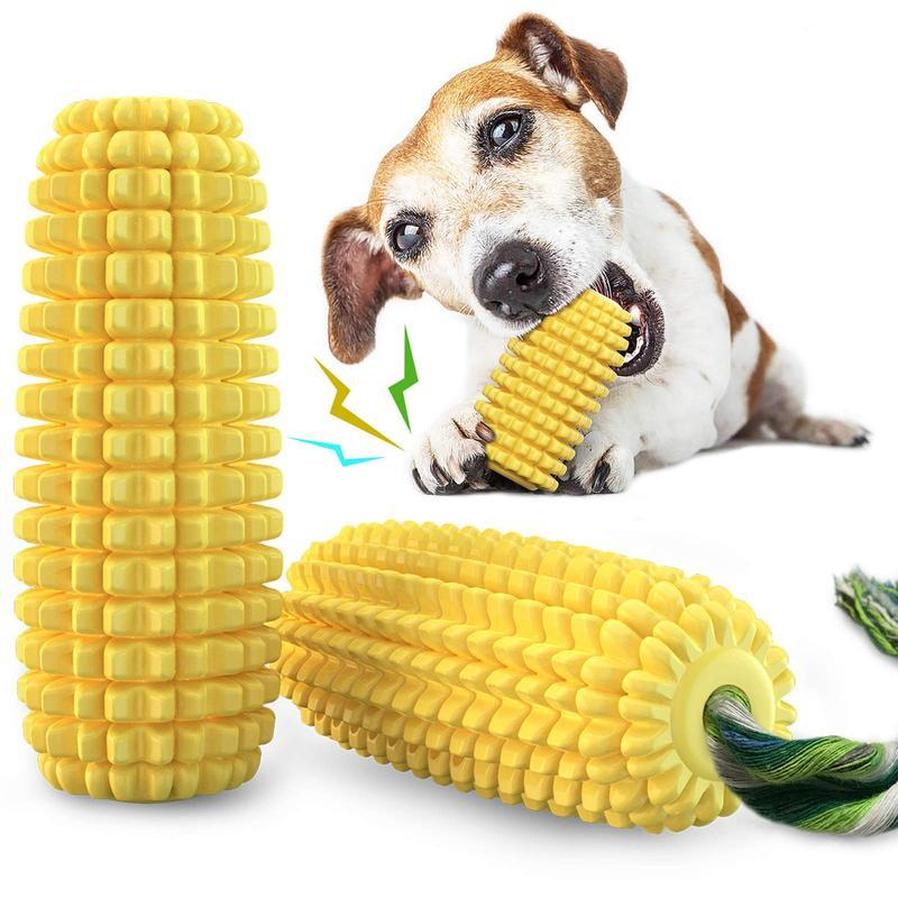 JMT-159626 Durable Squeaky Corn Stick Dog Chew Toy for Small, Medium, and Large Breeds