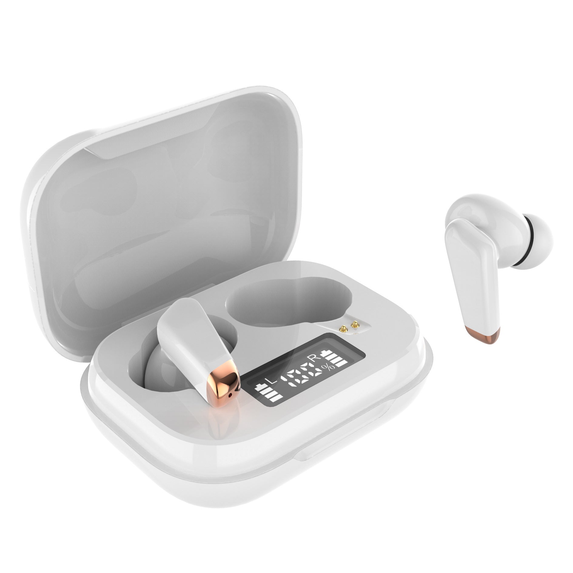 JMT-160138 P82 TWS Wireless Bluetooth Earbuds with Charging Case – Available in Black, White, and Green