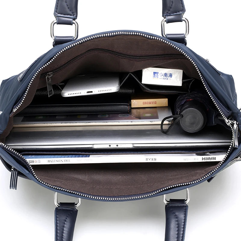 JMT-160202 Men's Waterproof Nylon Travel Briefcase for Work and Business, Laptop Shoulder Bag