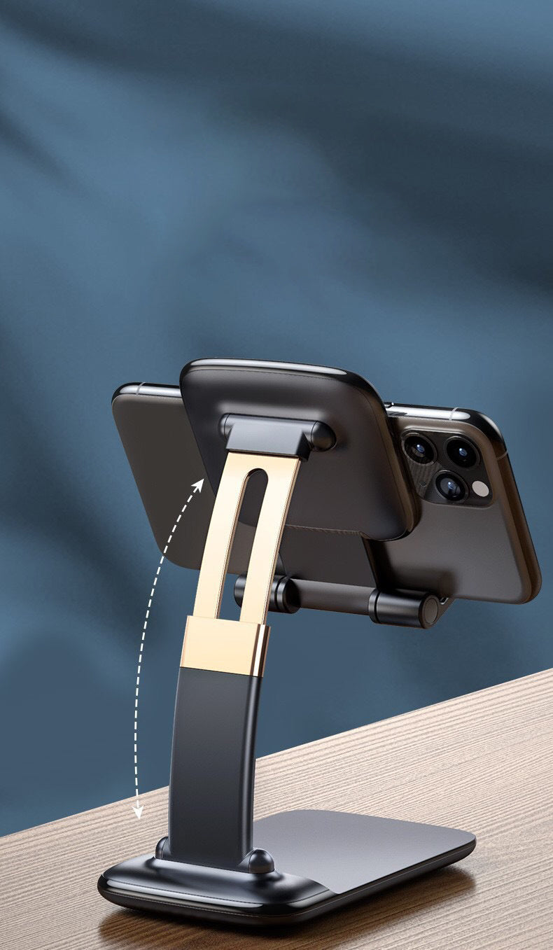 JMT-160330 Telescopic Folding Desktop Phone Holder – Adjustable Lazy Bracket in Black and White