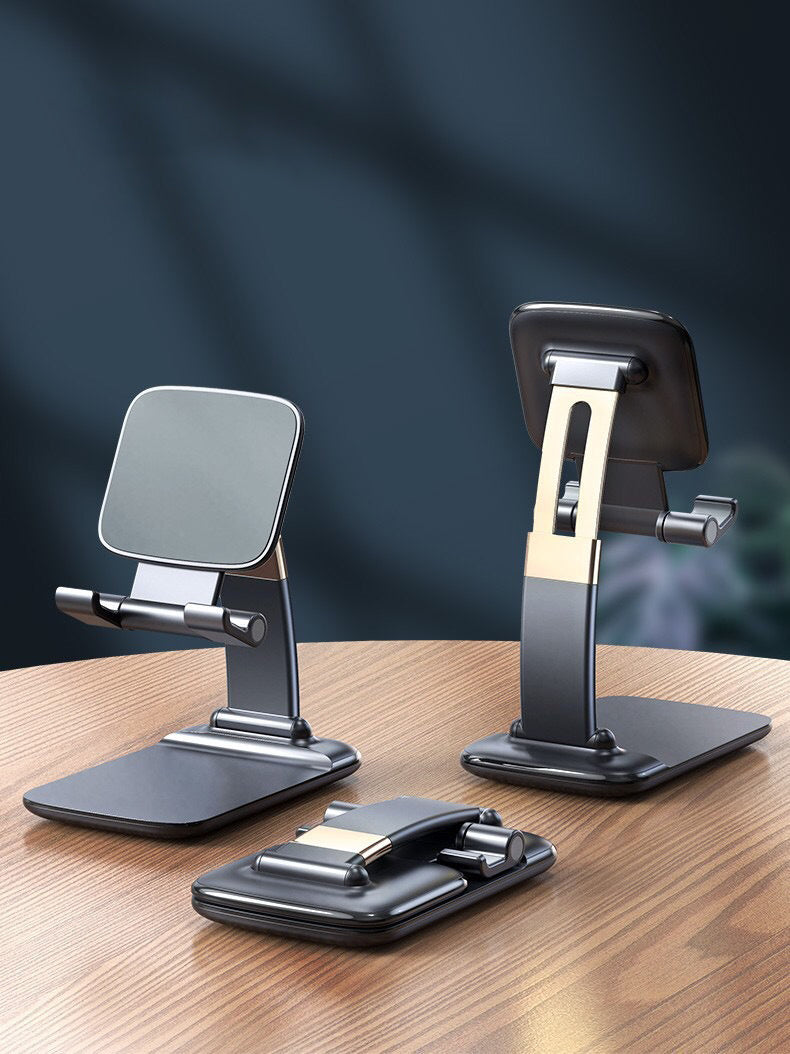 JMT-160330 Telescopic Folding Desktop Phone Holder – Adjustable Lazy Bracket in Black and White